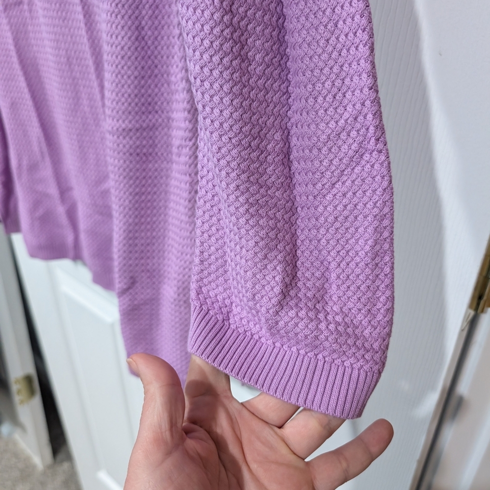 NWT Talbots Plus Purple Basket Weave Long Sleeve Sweater in Size 1X - Picture 8 of 11